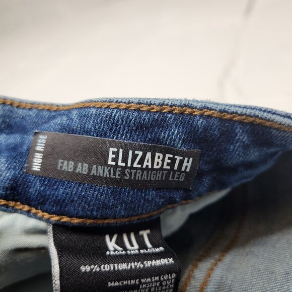 Kut From The Kloth Women's Size 4L Jeans Elizabeth Fab Ab Ankle Straight Leg - Picture 7 of 8